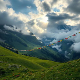 A stunning valley nestled within the clouds in the captivating region of Sikkim