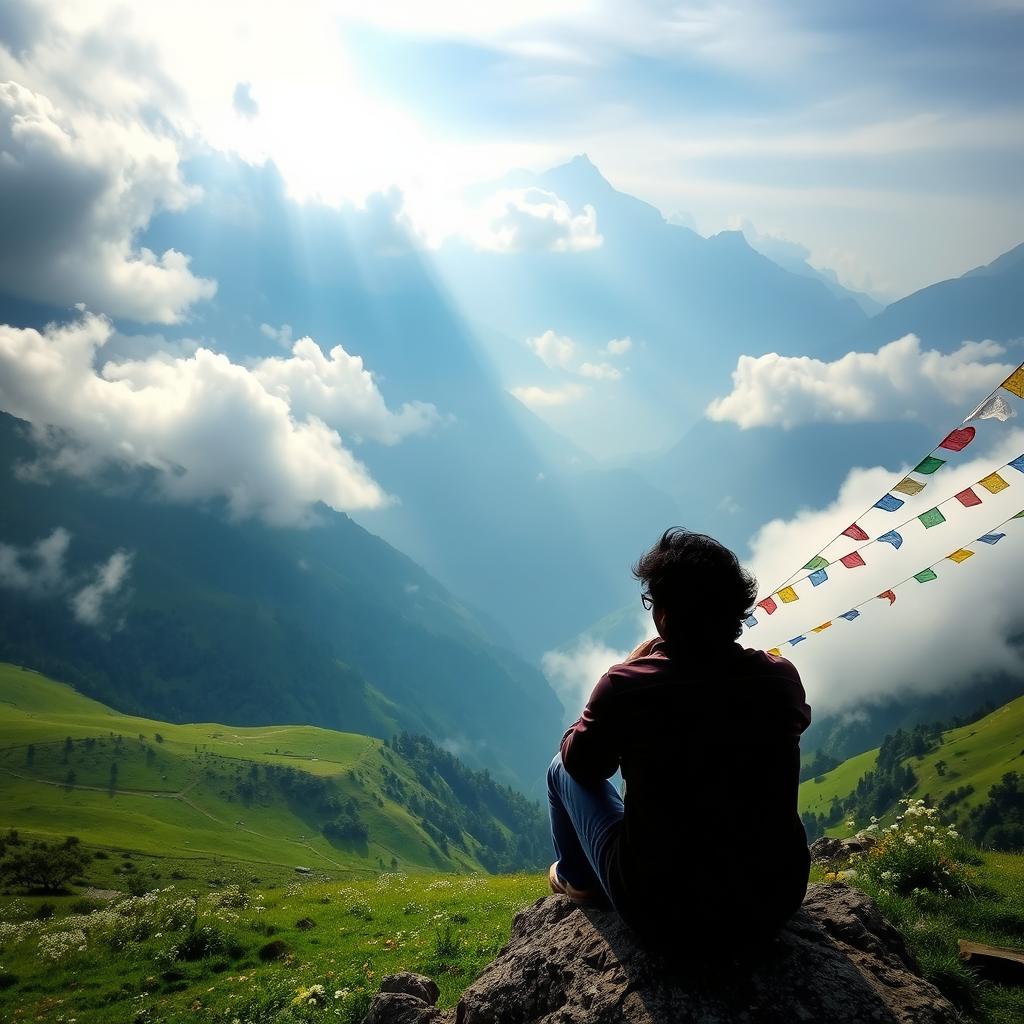 A stunning valley enveloped by clouds in the picturesque region of Sikkim