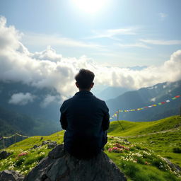 A stunning valley enveloped by clouds in the picturesque region of Sikkim