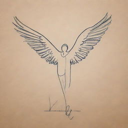 Create a minimalist sketch depicting the concept of recovery, with words symbolizing hope, strength and healing soaring upwards.