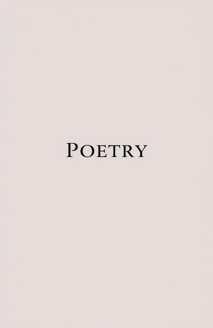 Elegant and sophisticated book cover for a poetry book, featuring a minimal design