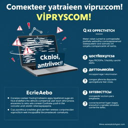 Dynamic informational poster focused on computer security with Russian text