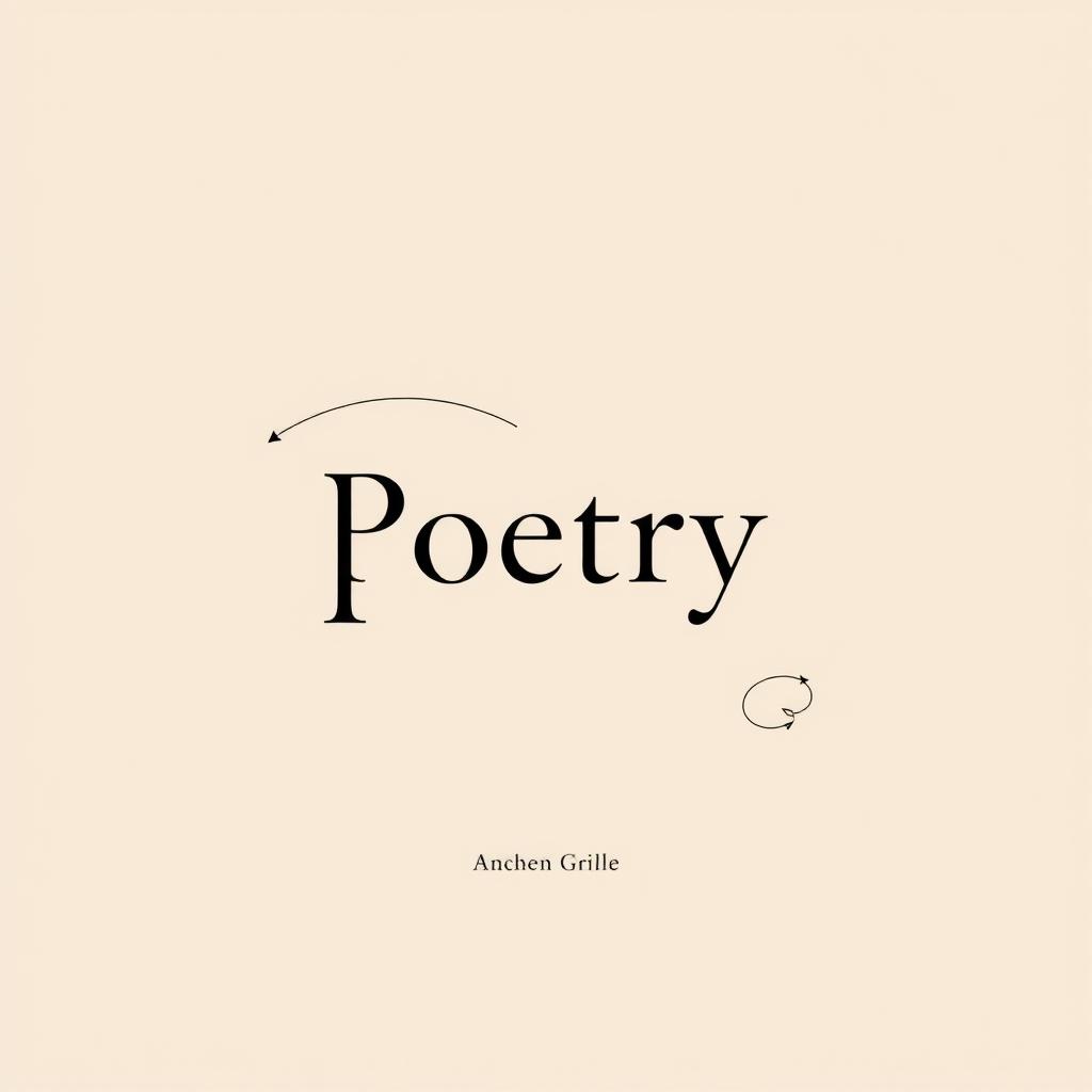 Elegant and sophisticated book cover for a poetry book, featuring a minimal but interactive design