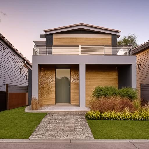 A striking and detailed front elevation of a tastefully designed house, boasting architectural features.