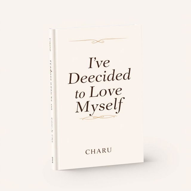 Professional book cover for 'I've Decided to Love Myself' by Charu, featuring a minimal and elegant design