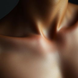 A close-up artistic depiction of a human chest focusing on aesthetically striking black nipples, highlighted against a smooth skin texture