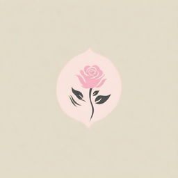 A logo featuring a hand made of flame, gently holding a delicate pink rose.