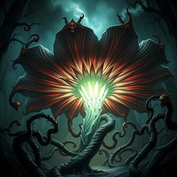 A sinister depiction of an evil corpse flower inspired by Dungeons & Dragons