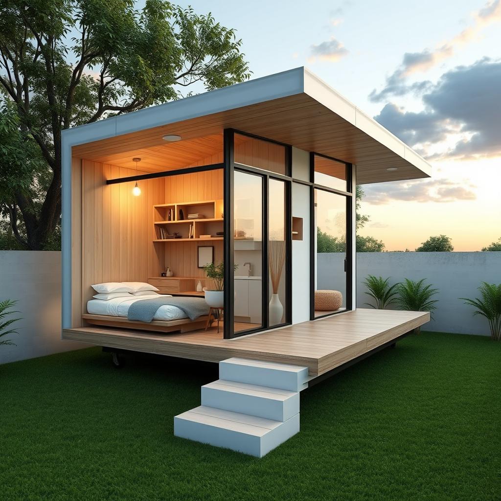 Design of a modern, efficient house for a 55-square-yard area