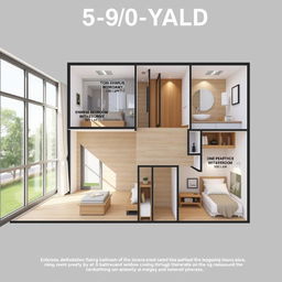 Design of a modern house plan for a 90-square-yard plot, featuring three spacious bedrooms with built-in storage, including one en-suite bathroom for privacy and convenience