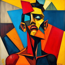 A vibrant expressionism art piece blending the principles of cubism