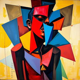 A vibrant expressionism art piece blending the principles of cubism