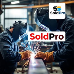 A conceptual image for a business project titled "SoldPro" showcasing a welding company