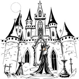 The Evil Queen's castle, characterized by dark towers and a sinister atmosphere