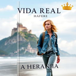 A book cover titled 'VIDA REAL: A HERANÇA' with a crown near the title