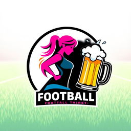 A creative football (soccer) logo design featuring elements symbolizing female empowerment, such as a stylized female athlete silhouette or a feminine symbol