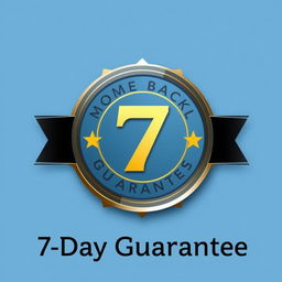 A stylish and eye-catching graphic to illustrate a 7-day money-back guarantee