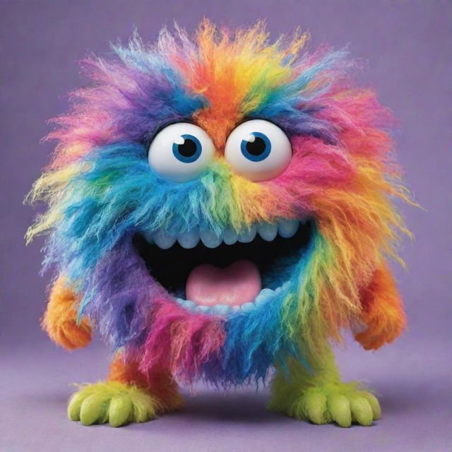 The colorful, cheerful, hairy gooey monster with amplified, brighter, more vibrant colors.