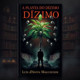 Book cover for 'A Planta do Dízimo', with a dark and mystical atmosphere