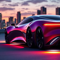 A futuristic car design render, featuring sleek aerodynamic lines and a bold, innovative look