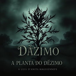 A moody and atmospheric book cover for 'A PLANTA DO DÍZIMO' by Luís d'Anita Maguenende