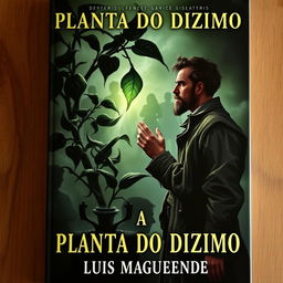 Book cover illustrating a man obsessively admiring a mystical, mysterious plant with dark, ominous leaves