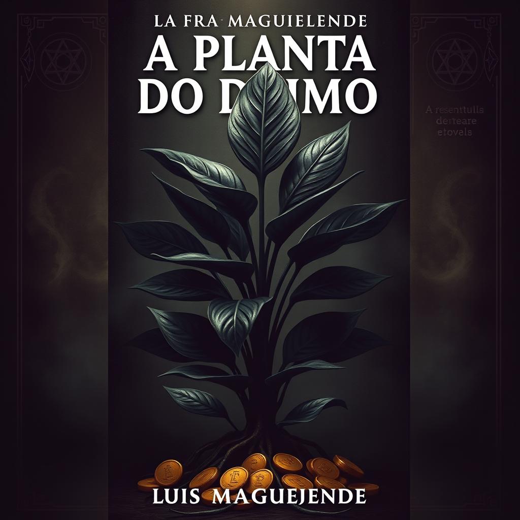 A dark, atmospheric cover for the novel "A PLANTA DO DIZIMO" by Luis Maguenende