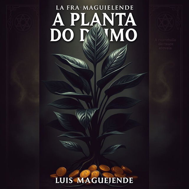 A dark, atmospheric cover for the novel "A PLANTA DO DIZIMO" by Luis Maguenende