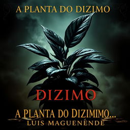 A dark, atmospheric cover for the novel "A PLANTA DO DIZIMO" by Luis Maguenende