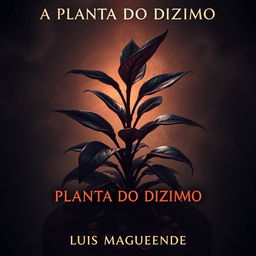 A dark, atmospheric book cover for "A PLANTA DO DIZIMO" by Luis Maguenende