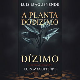 A dark, atmospheric book cover for "A PLANTA DO DIZIMO" by Luis Maguenende