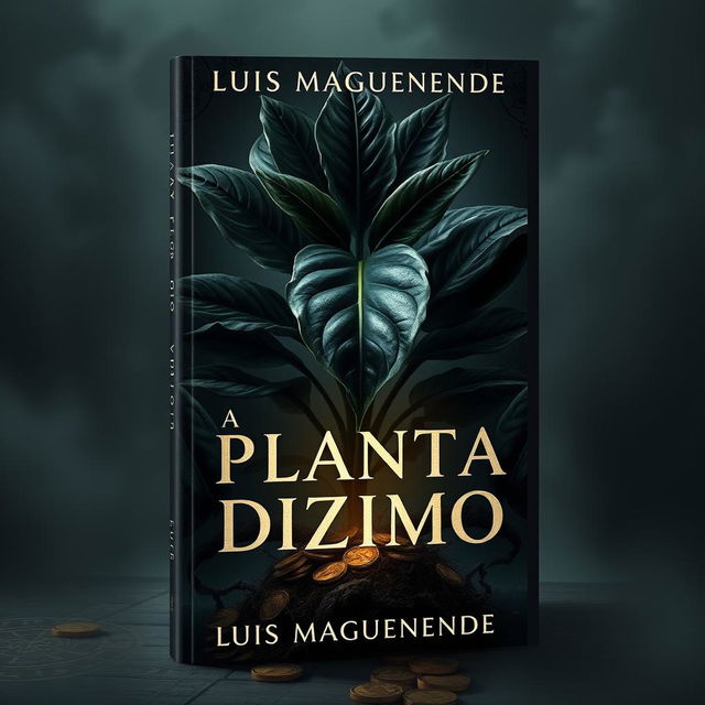 Design a captivating and eerie book cover for "A PLANTA DO DIZIMO" by Luis Maguenende