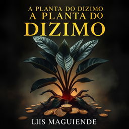 Design a captivating and eerie book cover for "A PLANTA DO DIZIMO" by Luis Maguenende