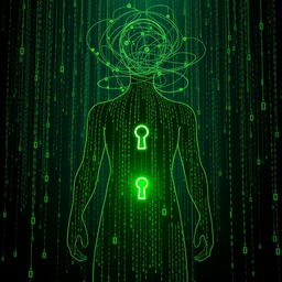 A digital illustration inspired by the Matrix, representing the concept of unlocking one's true potential