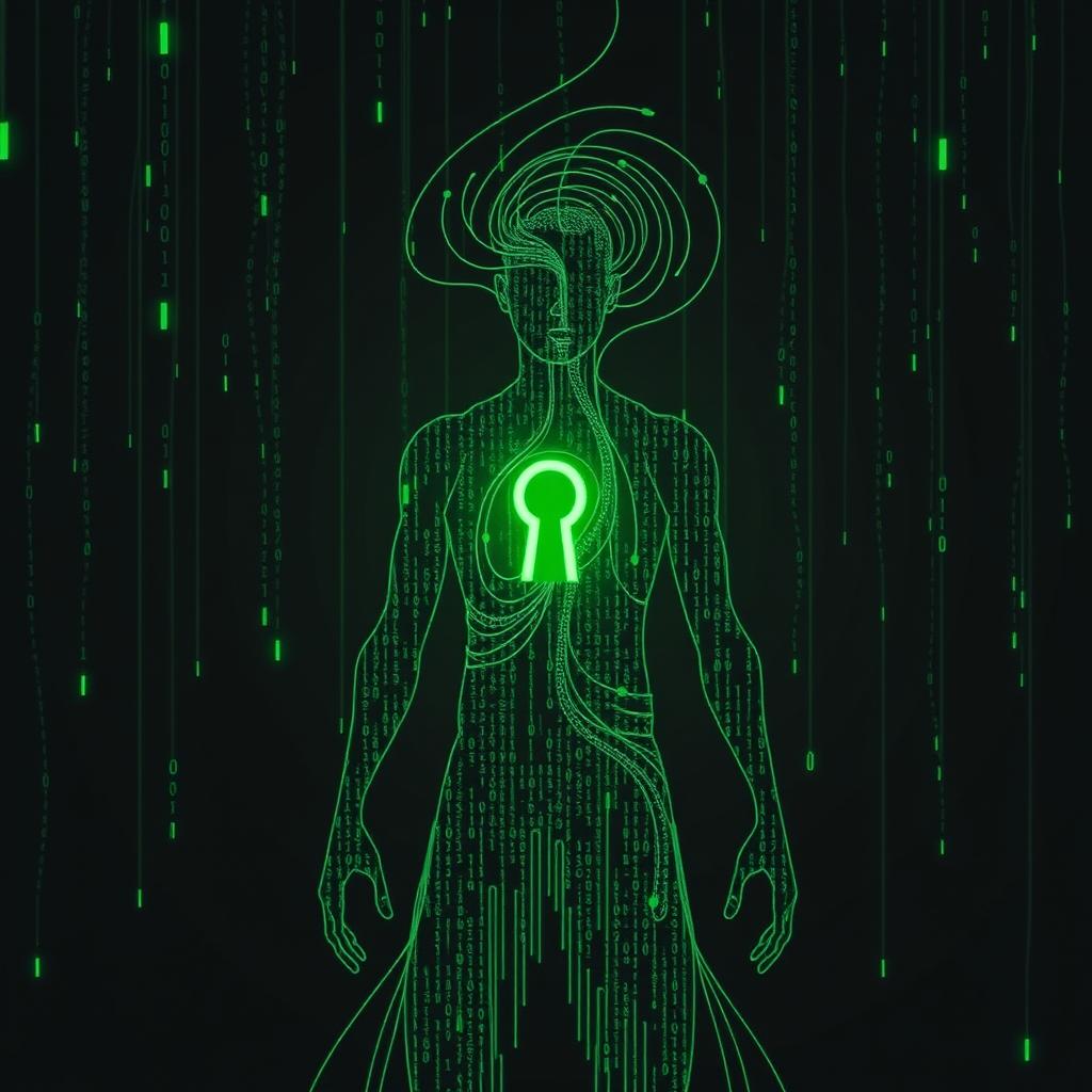 A digital illustration inspired by the Matrix, representing the concept of unlocking one's true potential