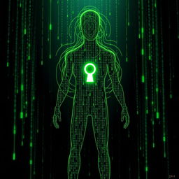 A digital illustration inspired by the Matrix, representing the concept of unlocking one's true potential