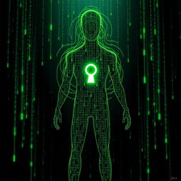 A digital illustration inspired by the Matrix, representing the concept of unlocking one's true potential