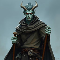 A male Dragonborn sorcerer with a silvery greenish blue skin tone, standing at approximately 6'3", exuding an aura of bravery and lawfulness