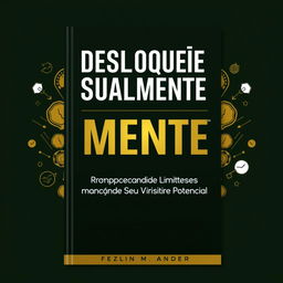 A sophisticated eBook cover featuring the title "Desbloqueie Sua Mente: Rompendo Limites e Alcançando Seu Verdadeiro Potencial" in a modern and professional typography