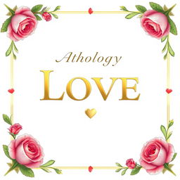 Anthology poetry cover depicting love, with a romantic and elegant theme