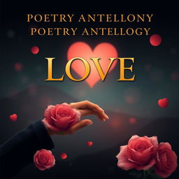 Design a book cover for a poetry anthology focused on love