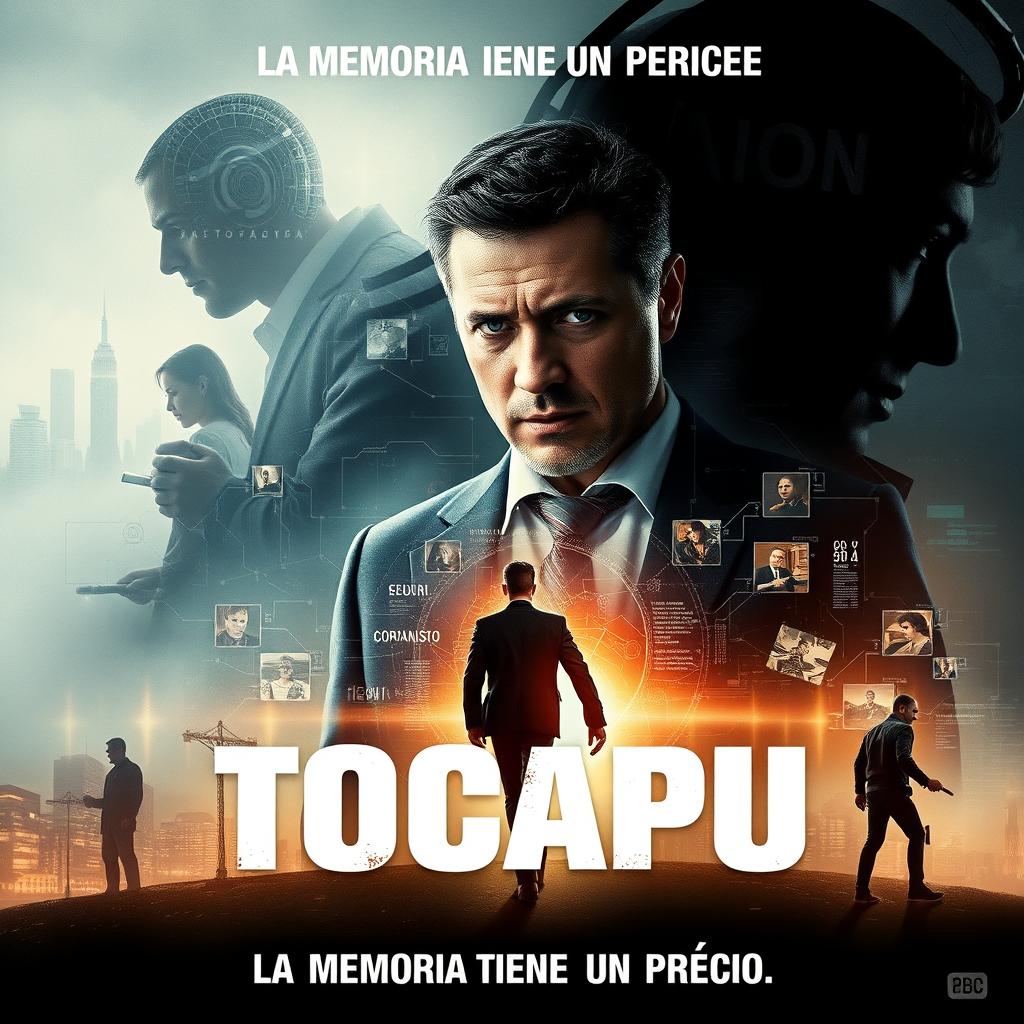 A movie poster for a sci-fi thriller film titled "Tocapu," with the tagline "La memoria tiene un precio