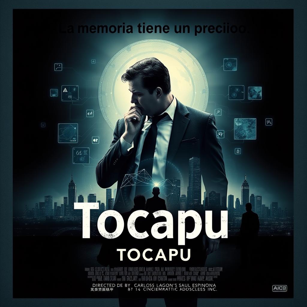 A movie poster for a sci-fi thriller film titled "Tocapu," featuring the tagline "La memoria tiene un precio