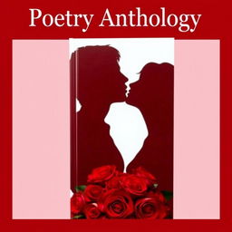 A captivating book cover for a poetry anthology with a deep red background