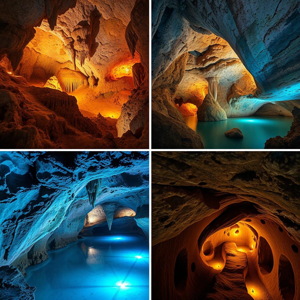 A captivating exploration of five underground wonders of the world, showcasing their breathtaking beauty