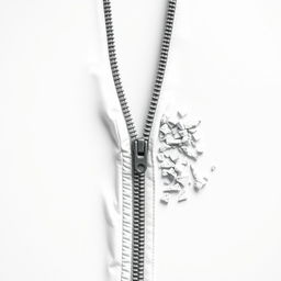 A black and white image of an open zipper dividing the concept of psychological comfort from chaos