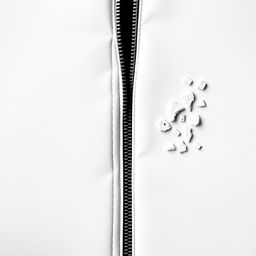 A black and white image of an open zipper dividing the concept of psychological comfort from chaos