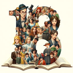 The number eighteen, filled with the most famous literary characters, such as Sherlock Holmes, Alice from Alice in Wonderland, Huckleberry Finn, Harry Potter, and Elizabeth Bennet