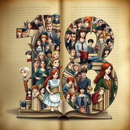 The number eighteen, filled with the most famous literary characters, such as Sherlock Holmes, Alice from Alice in Wonderland, Huckleberry Finn, Harry Potter, and Elizabeth Bennet