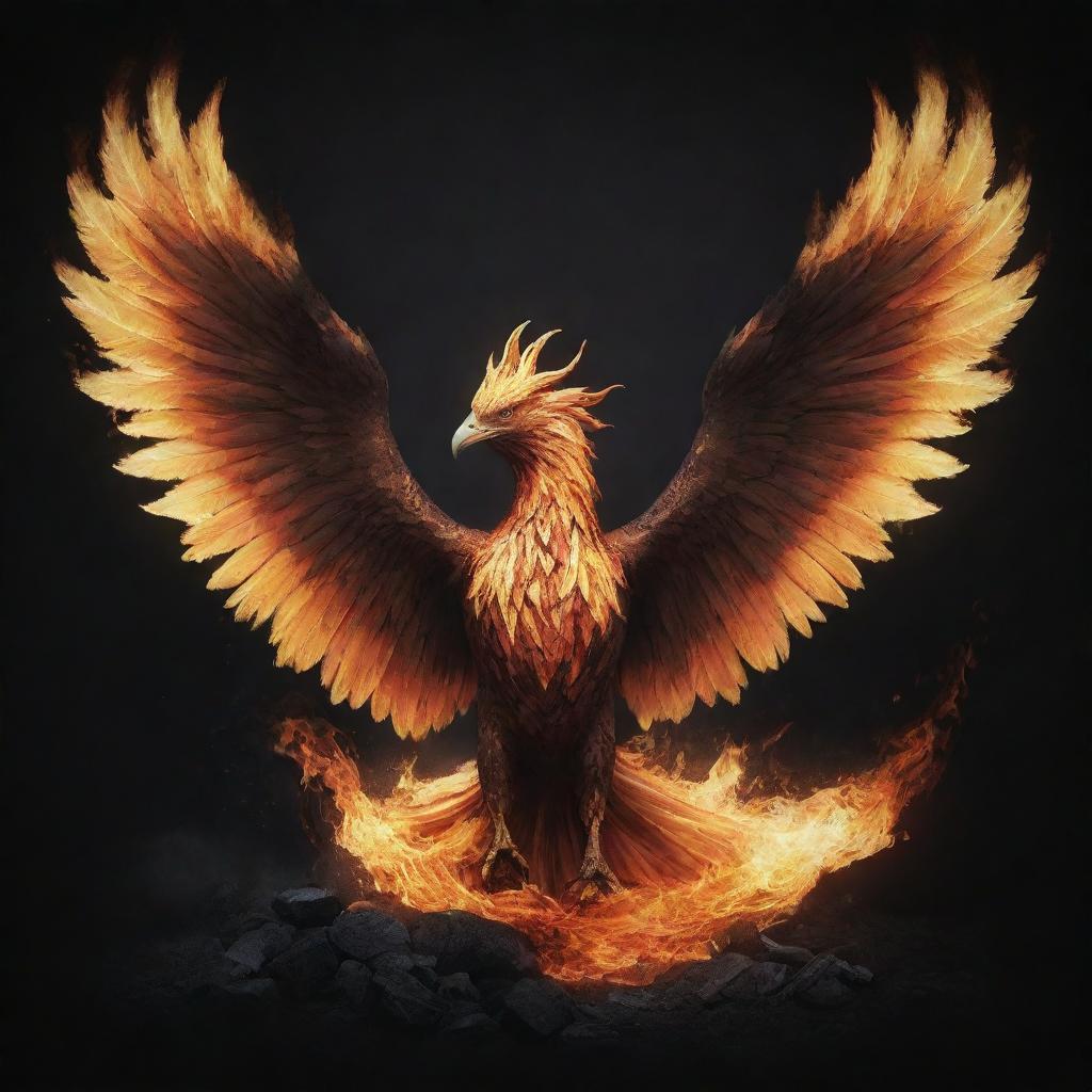 Illustrate the concept of recovery, suggested by elements such as renewed growth, light after darkness, or a phoenix rising from the ashes.